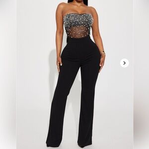 Elegant Embellished Black Women's Jumpsuit